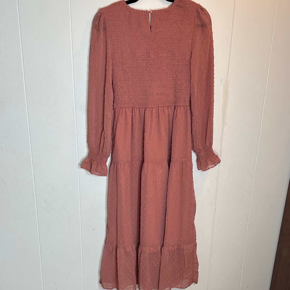 Elegant Long Sleeve Dress in Rose - Picture 10 of 13